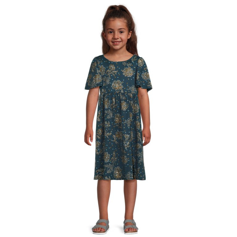 The Pioneer Woman Girls Flutter Sleeve Print Dress, Sizes 7-16 | Walmart (US)