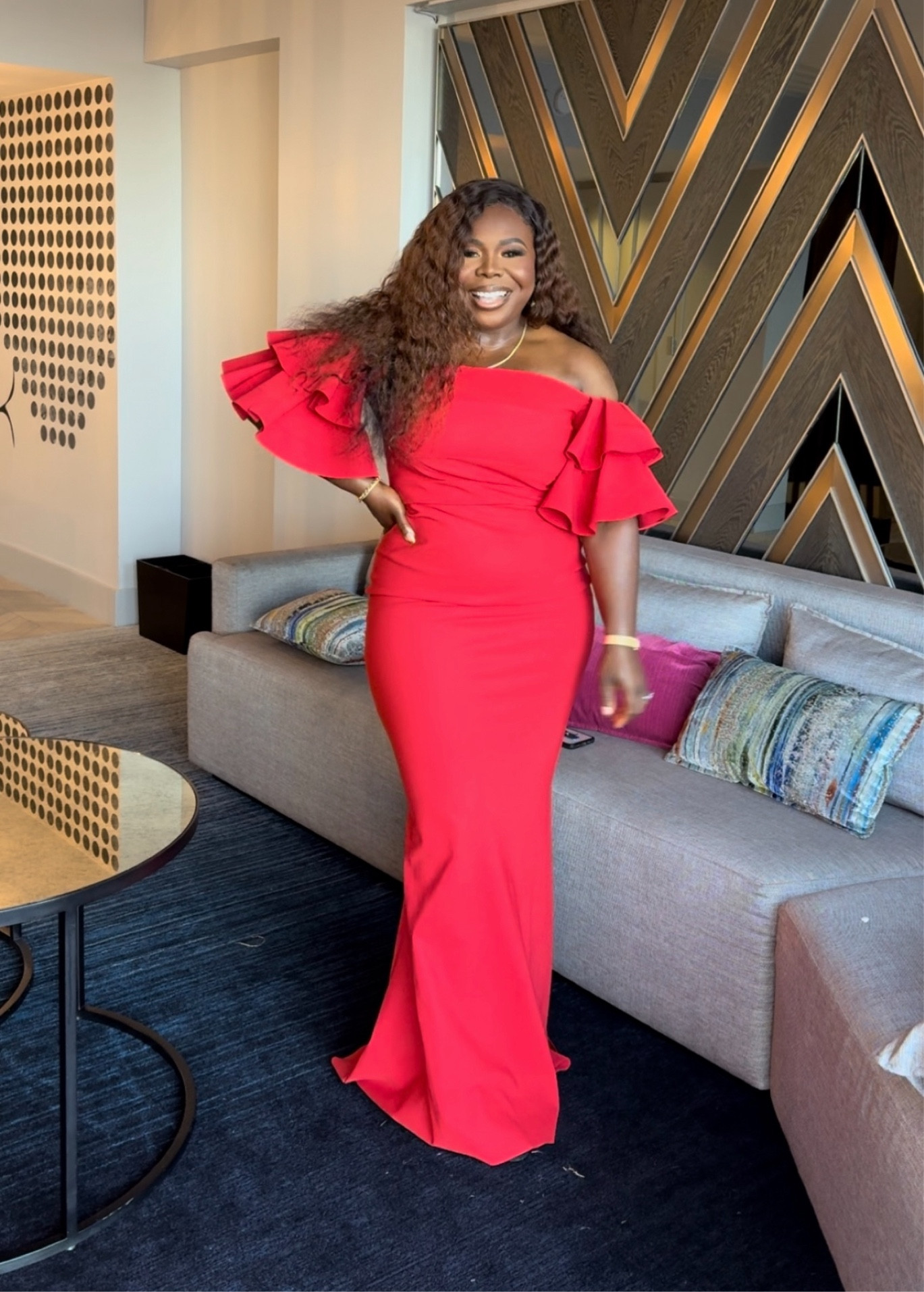 The perfect red carpet dress! The fit of this dress is absolutely stunning 👌🏾 #dresses #redcarpet #weddingguest 

#LTKSeasonal #LTKMidsize #LTKSaleAlert