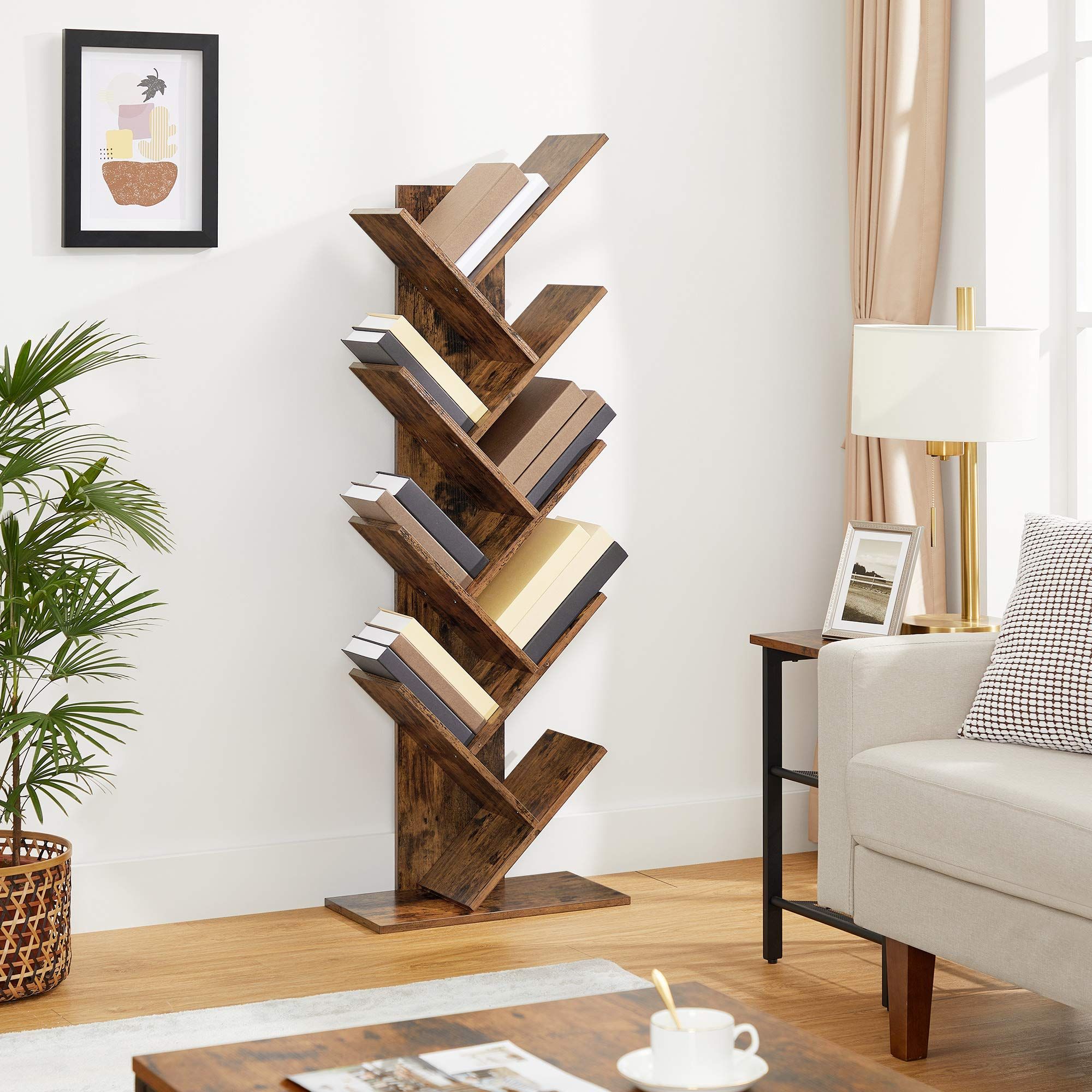 VASAGLE Tree Bookshelf, 8-Tier Floor Standing Bookcase, with Wooden Shelves for Living Room, Home Of | Amazon (US)