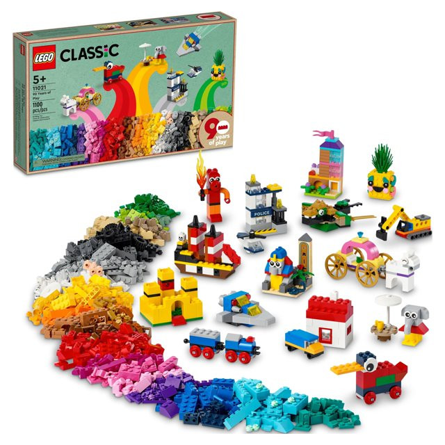LEGO Classic 90 Years of Play 11021, Building Set for Creative Play with 15 Mini Builds Inspired ... | Walmart (US)