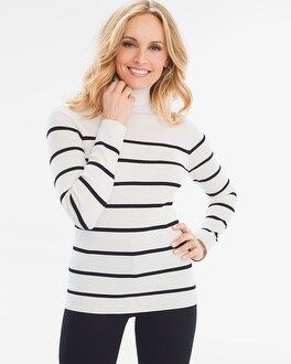 Chico's Striped Ribbed Turtleneck | Chico's