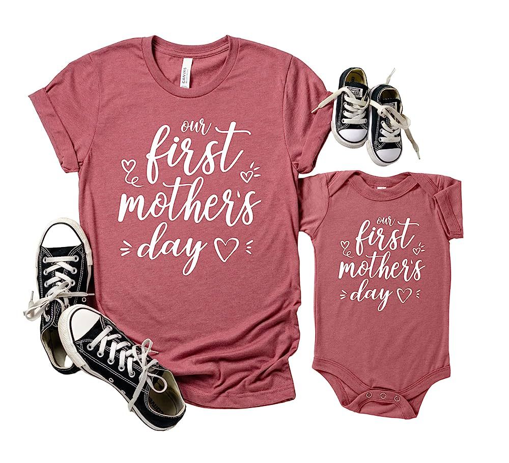 Mother's Day Mommy And Me Tshirt, Mother's Day Gift, Mommy And Me Matching Shirts, Our First Moth... | Amazon (US)