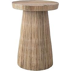 Creative Co-Op Handmade Rattan and Mahogany Wood Bar Table, 32" L x 32" W x 44" H, Natural | Amazon (US)