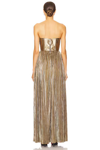 Florence Strapless Gown in Gold | Revolve Clothing (Global)