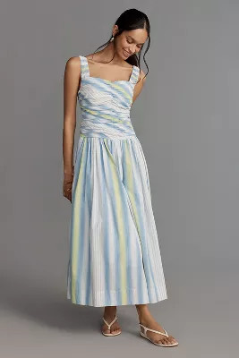 By Anthropologie Square-Neck Drop-Waist Maxi Dress | Anthropologie (US)