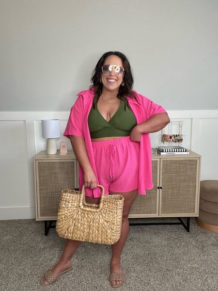 Curvy resort wear vacation outfit inspo ☀️ I’m wearing a size Large Plus in cover up and a size 16 in the bikini set! Women’s resort wear, beach vacation, curvy girl swim, curvy girl summer, mom bikini, women’s coverup, beach coverup, 2 piece cover up, 2 piece set, curvy bikini, mom swimwear, women’s bathing suits, summer fashion, affordable fashion, Amazon swim, Amazon finds



#LTKswim #LTKmidsize #LTKtravel