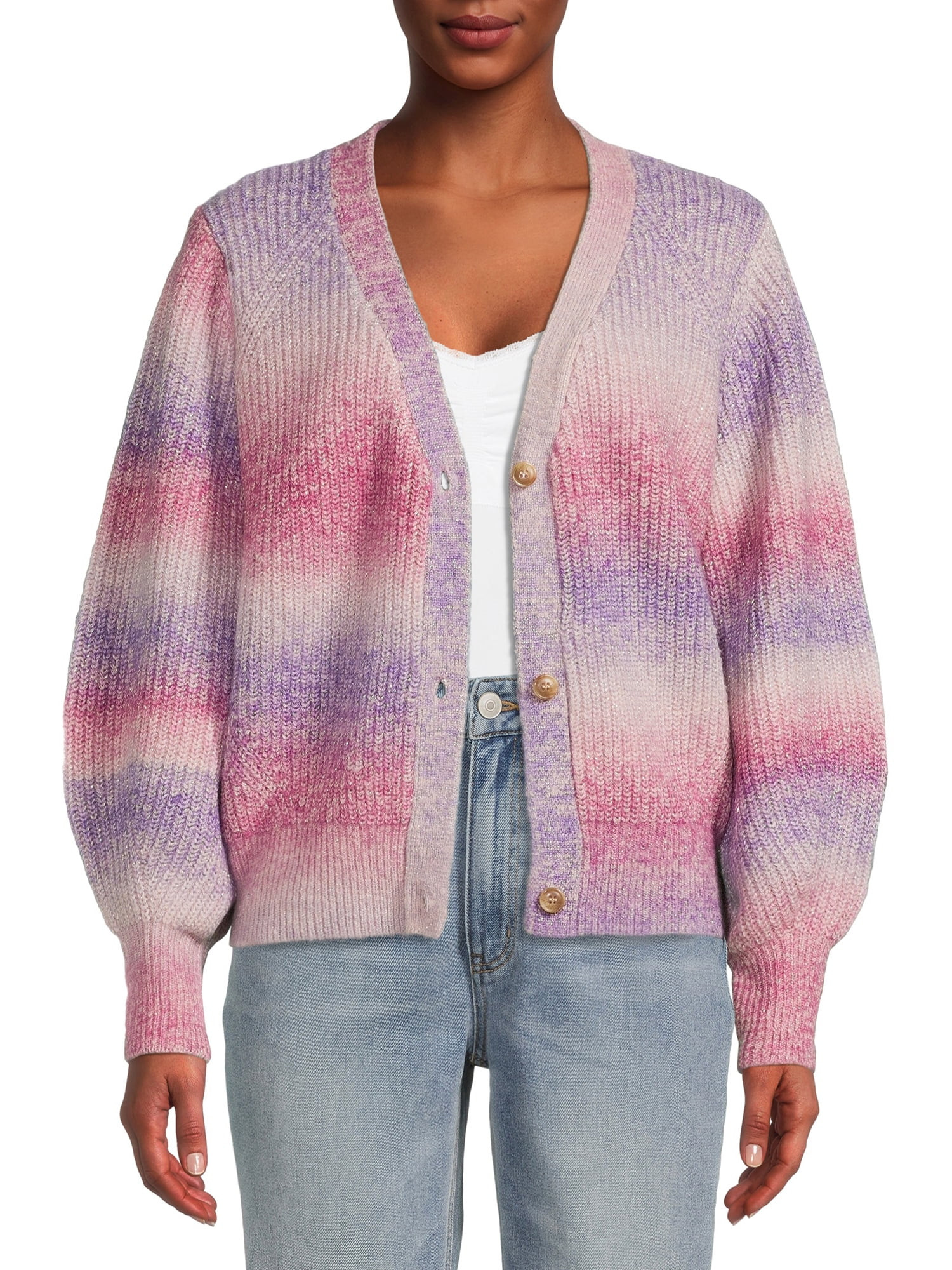 Time and Tru Women's Ombre Boyfriend Cardigan | Walmart (US)