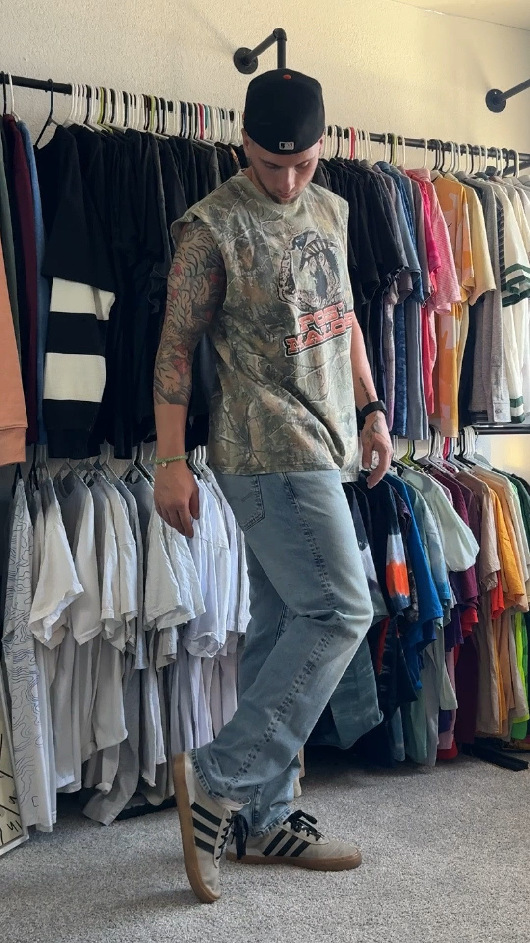 Camo and classics—keeping it rugged up top with a vintage sleeveless and grounded with clean denim + adidas lows. Effortless but still on point. #StreetwearStyle #MensOutfitInspo #OOTDMens #CasualStreetwear #LTKMenswear #LTKStyle #VintageStreetwear #MensStyleGuide #StreetwearDaily #EffortlessStyle

#LTKMens #LTKTravel #LTKSeasonal