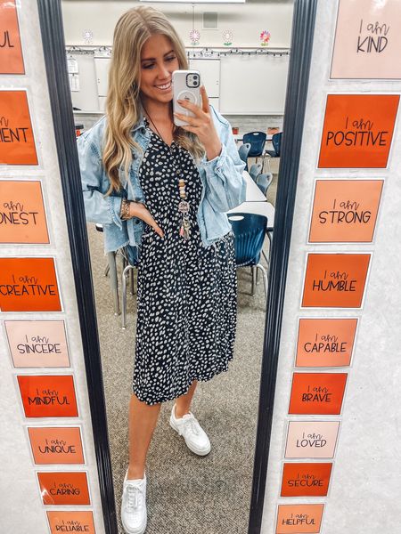 Teacher outfit!
Dress: true to size, wearing M and I’m 5’6”
Sneakers: true to size and such a good price!! A great look a like!!

| teacher style | teacher outfit | teacher fashion | teacher dress | work outfit | amazon fashion | fall fashion 

#LTKfindsunder50 #LTKworkwear #LTKshoecrush