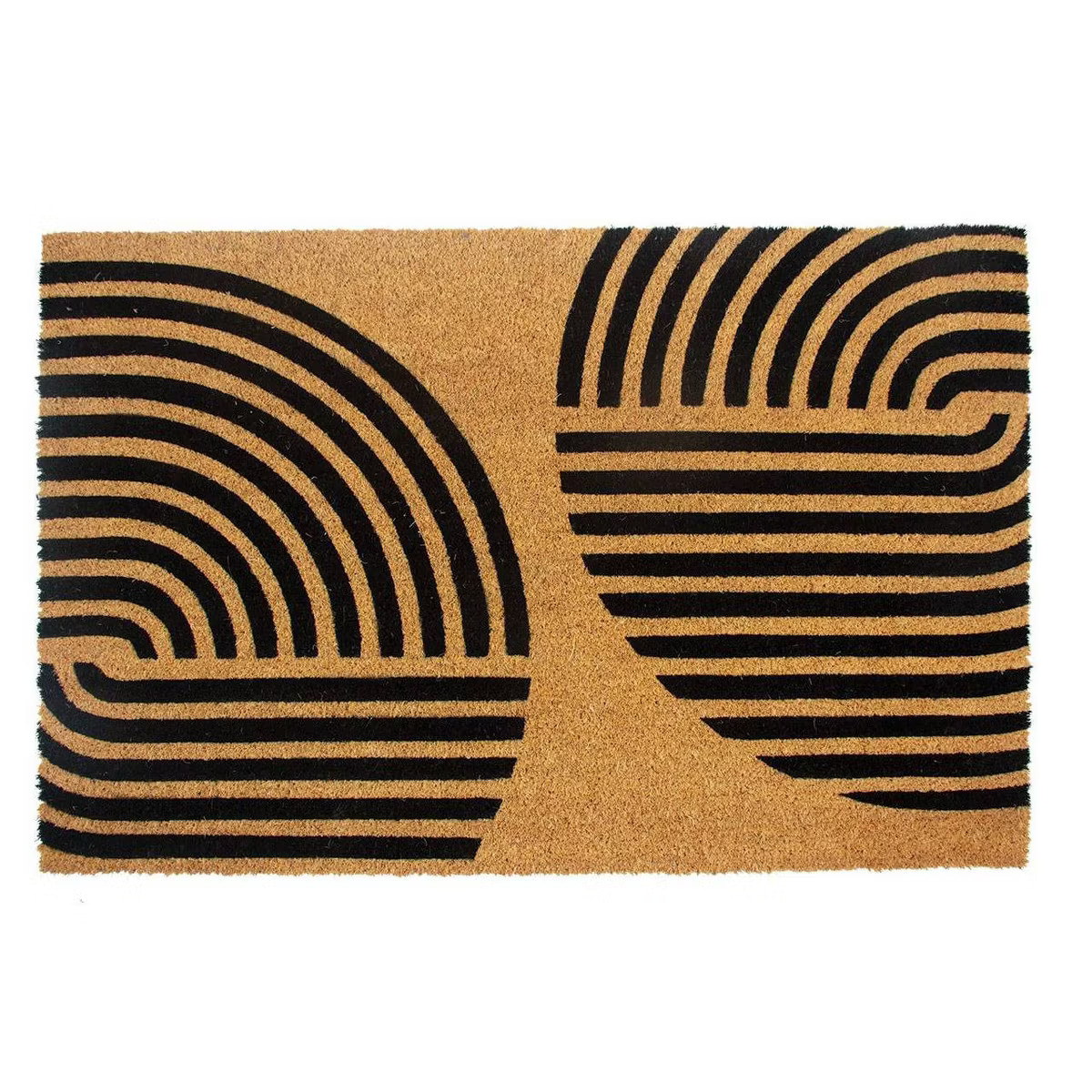 Entryways 36"x24" Concentric All-Natural Coconut Fibers Door Mat Black and Natural: Welcome Rug, ... | Target