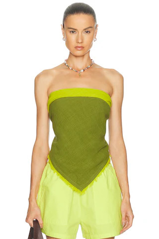 Staud Sonya Top in Green | FWRD 