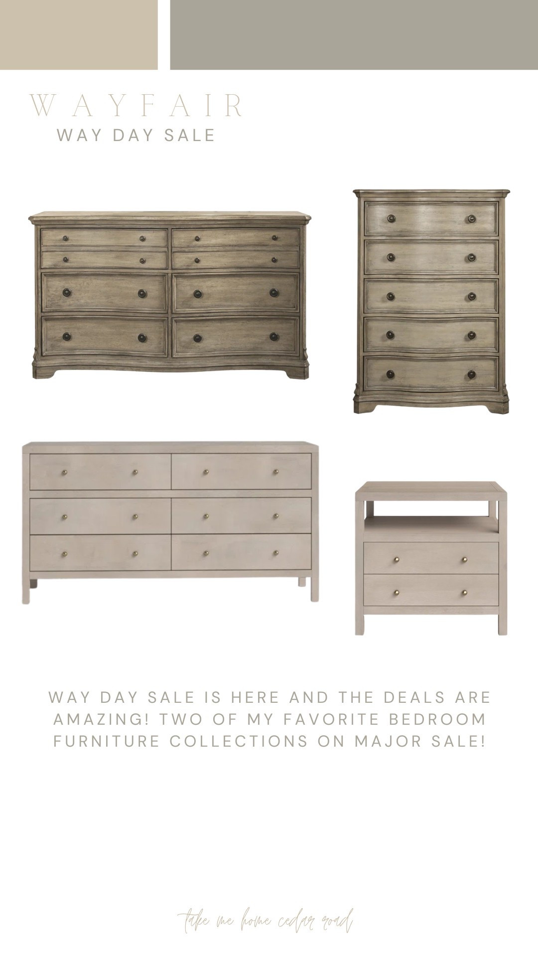 Two of my favorite bedroom collections on major sale now!!! Love these bedroom furniture sets.

Dresser, nightstand, wide dresser, tall dresser 

#LTKHome #LTKSaleAlert