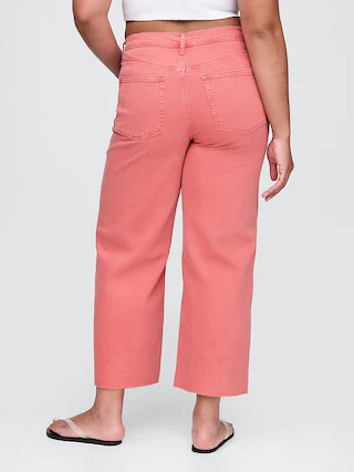 High Rise Stride Wide-Leg Ankle Jeans | Gap (US)
