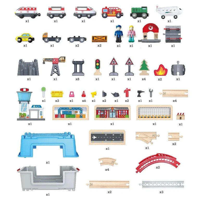 Hape Bucket Super Cityscape Transport Builder Train Set, Kid's Battery Powered Engine | Walmart (US)