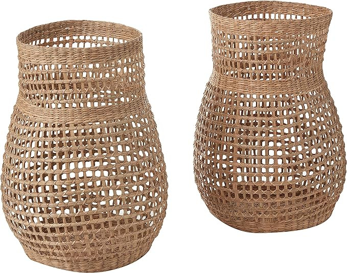 Bloomingville Decorative 20" Handwoven Natural Seagrass Vase Basket, Beige | Amazon (US)