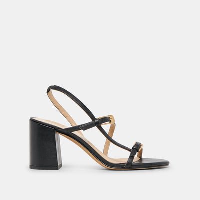 Faye Heels Black Leather | DolceVita.com
