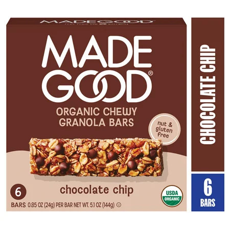 MadeGood Chocolate Chip Granola Bars, 6 Count, Snack Bars, 0.85 oz | Walmart (US)