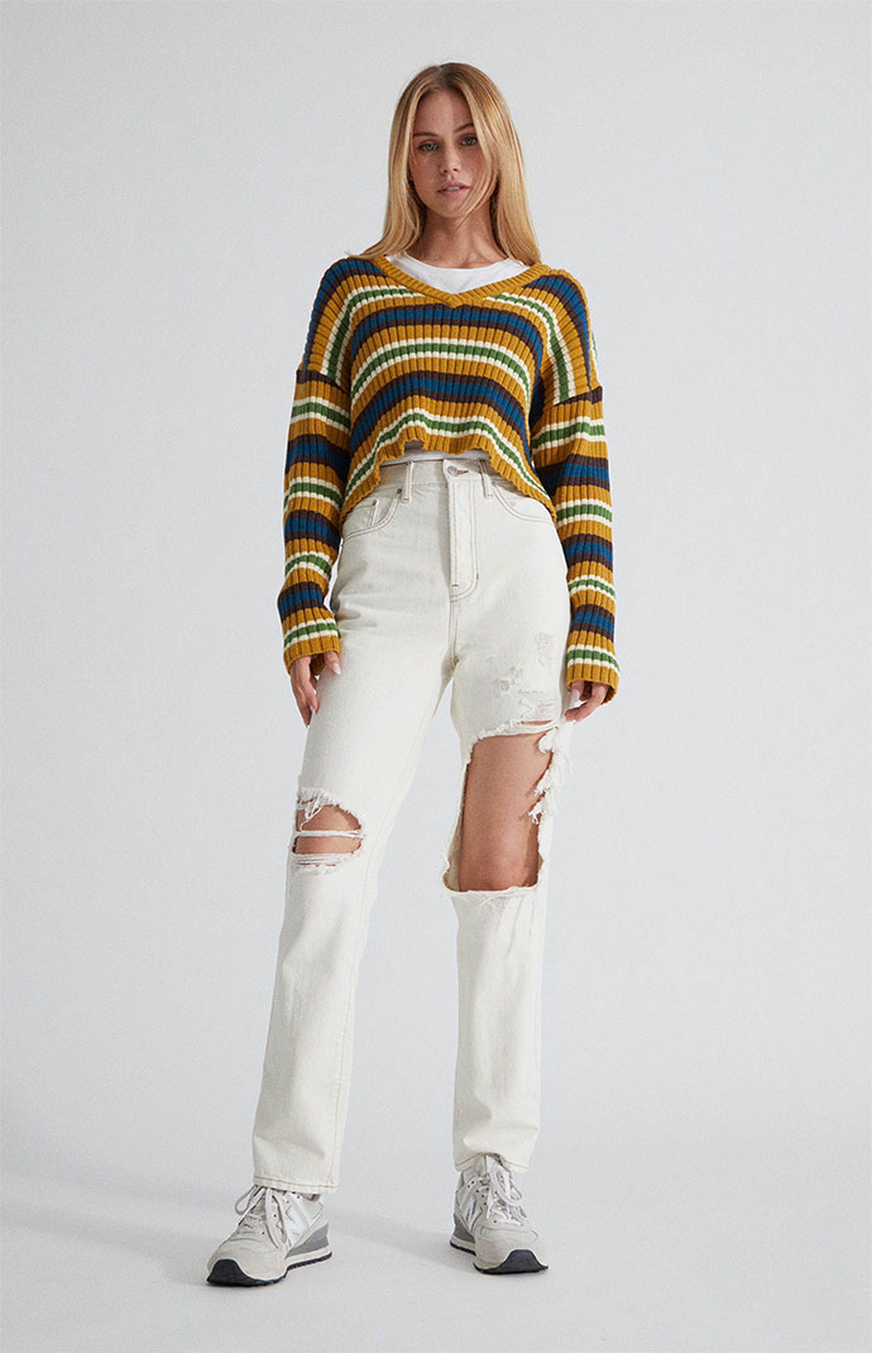 PacSun Eco White Ripped Dad Jeans | PacSun | PacSun