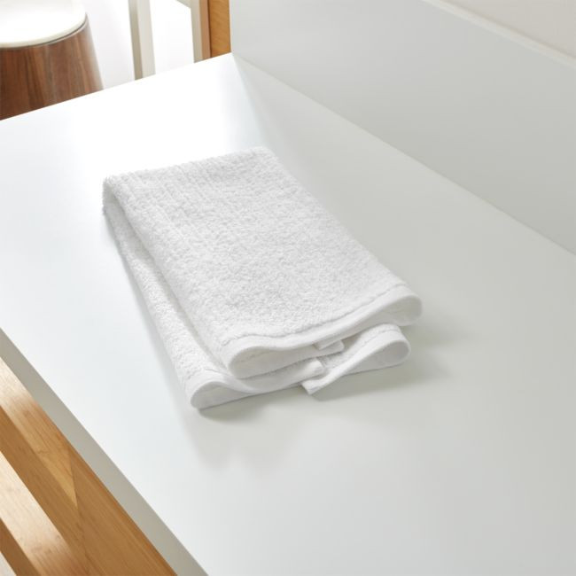 Ribbed White Hand Towel | Crate & Barrel