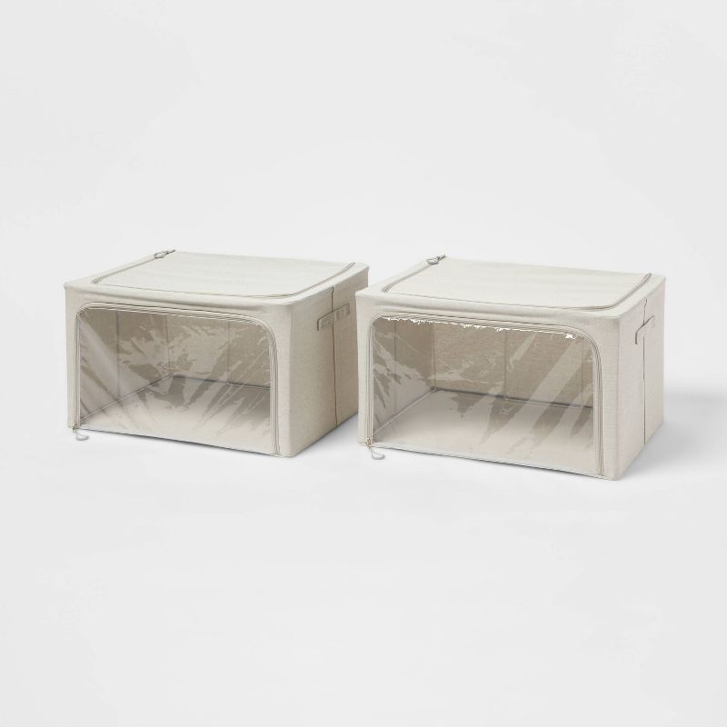 Set of 2 Zipper Fabric Storage Cubes Gray - Brightroom™ | Target