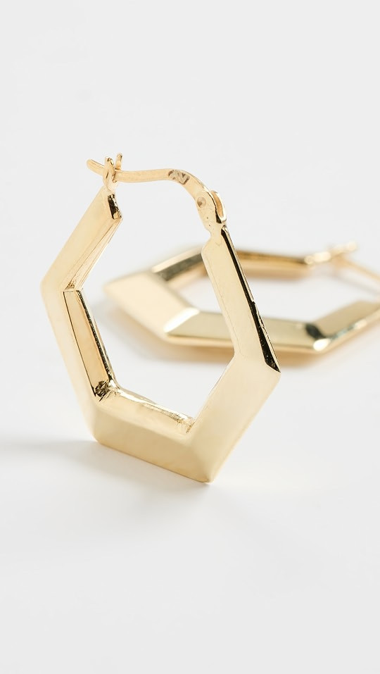 Medium Hex Hoop Earrings | Shopbop