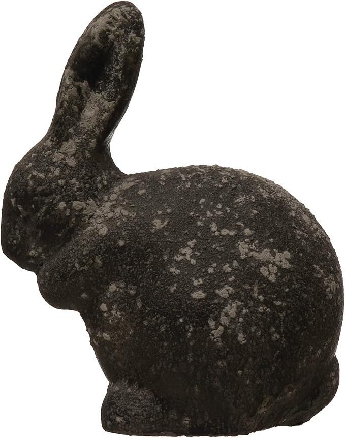 Creative Co-op Cement Rabbit, Distressed Black Finish Decor | Amazon (US)