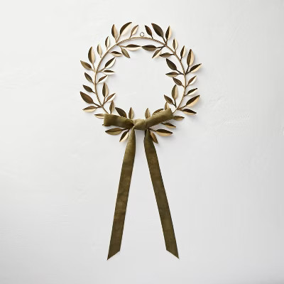 Brass Wreath with Bow - Hearth & Hand™ with Magnolia | Target
