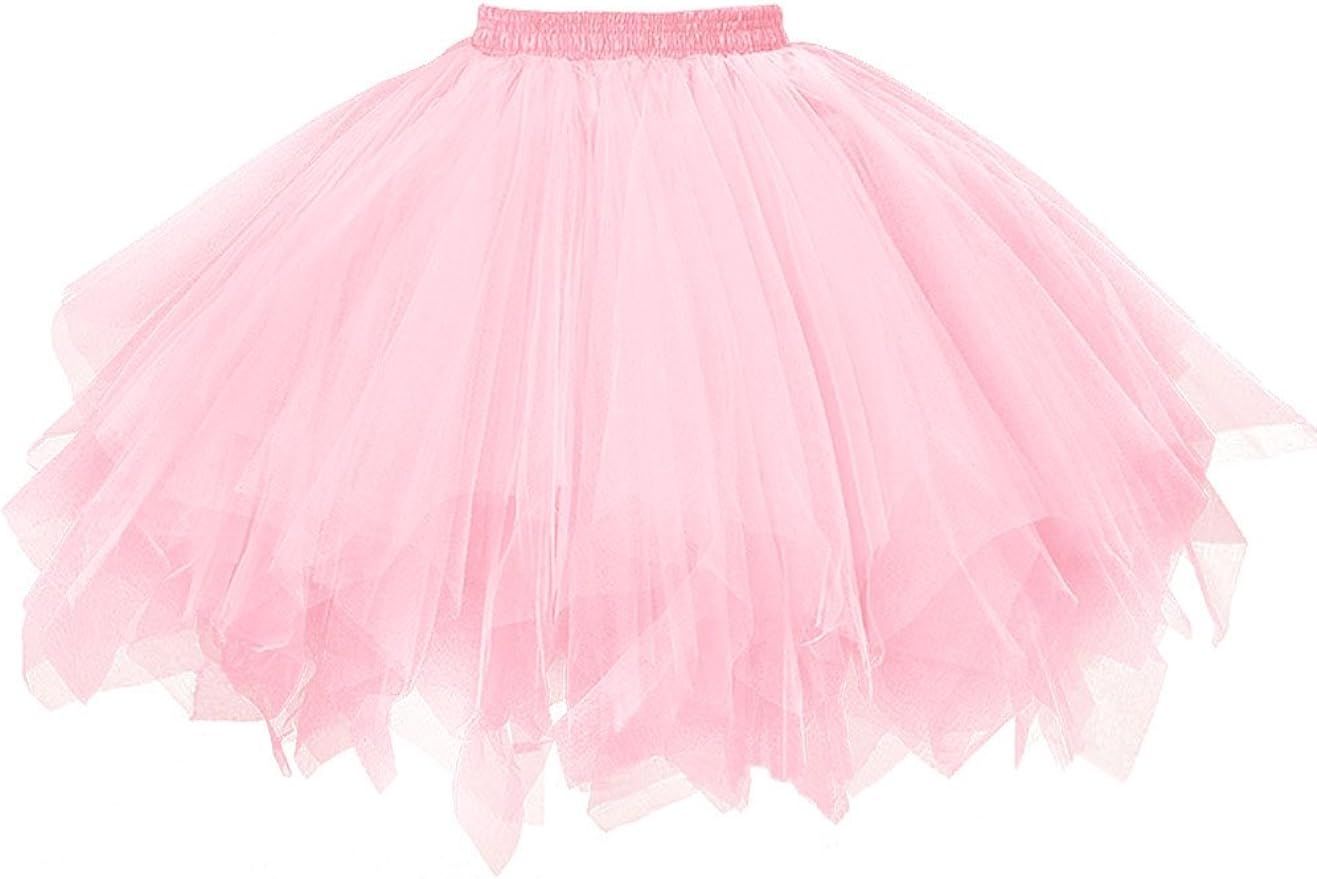 GOOBGS Musever 1950s Vintage Ballet Bubble Skirt Tulle Petticoat Puffy Tutu | Amazon (US)
