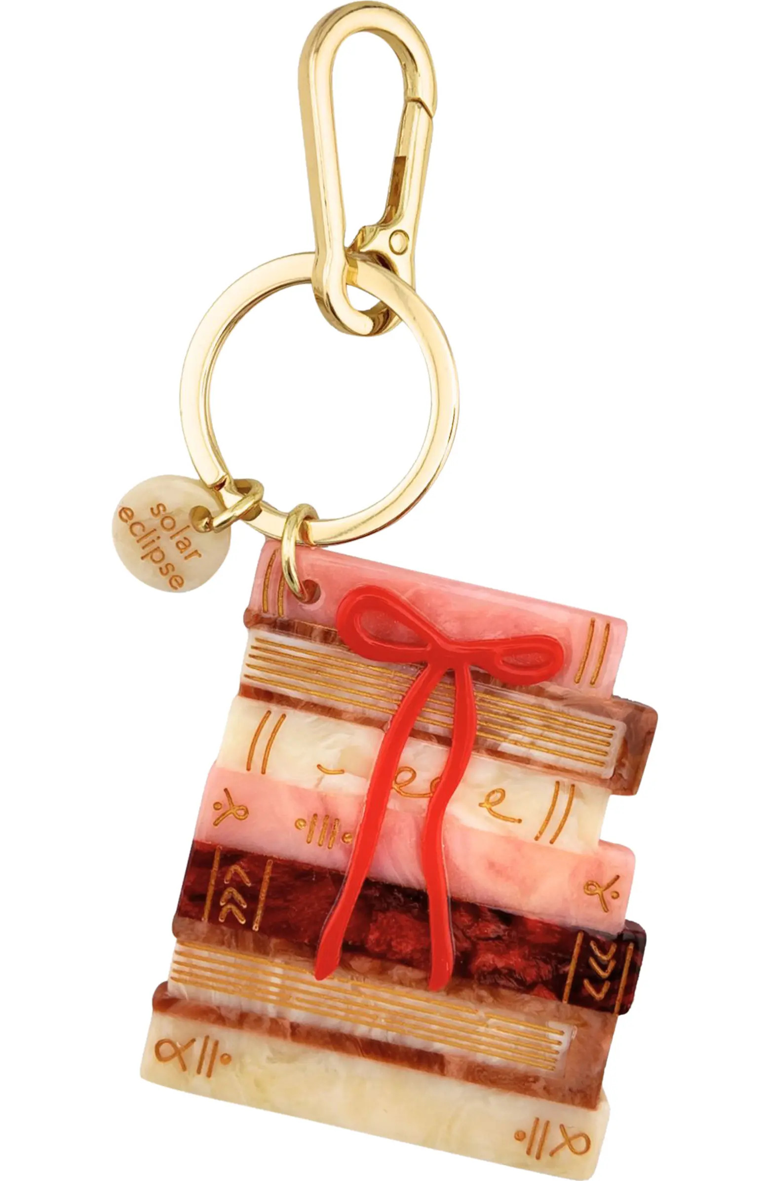 Hand Painted Bow Bookstack Key Chain Bag Charm | Nordstrom