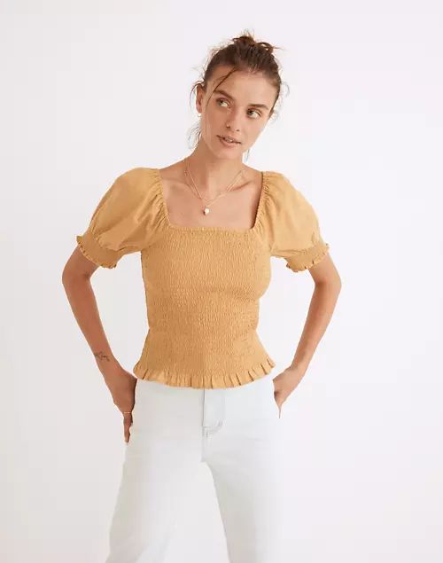 Lucie Puff-Sleeve Smocked Bodice Top | Madewell