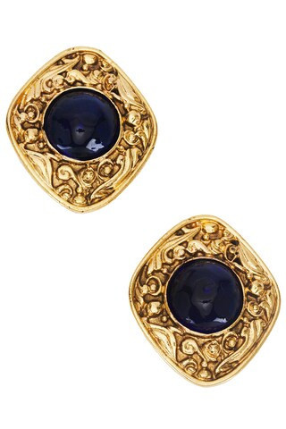 chanel Chanel Stone Earrings in Gold - Metallic Gold. Size all. | FWRD 