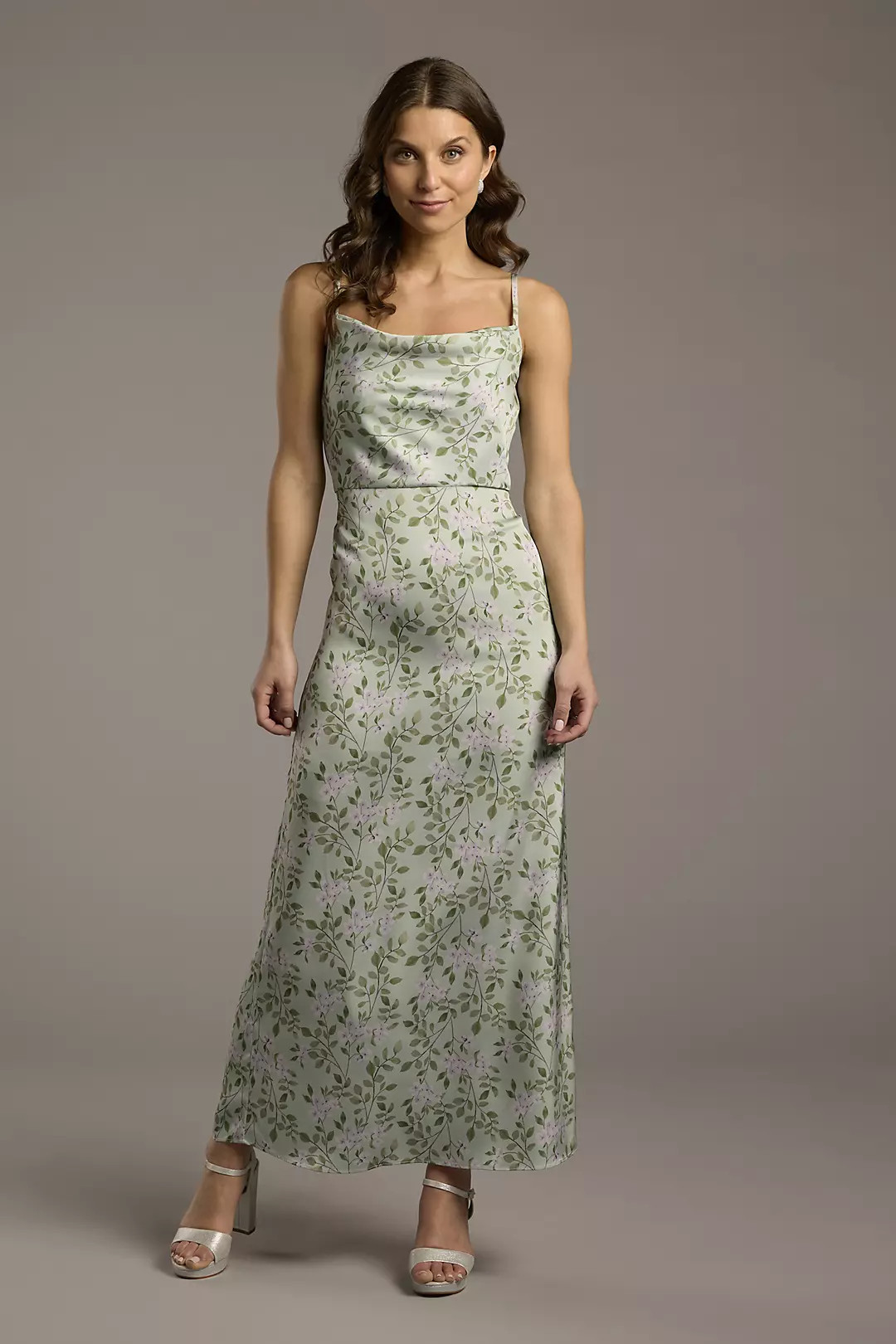 Charmeuse Cowl Neck Sheath Dress | David's Bridal