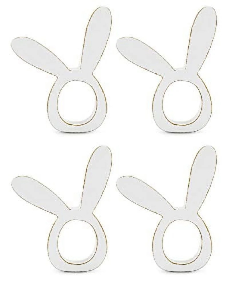 AuldHome Bunny Napkin Rings (Set of 4); Easter and Holiday Rabbit Ear Wooden Napkin Rings | Walmart (US)