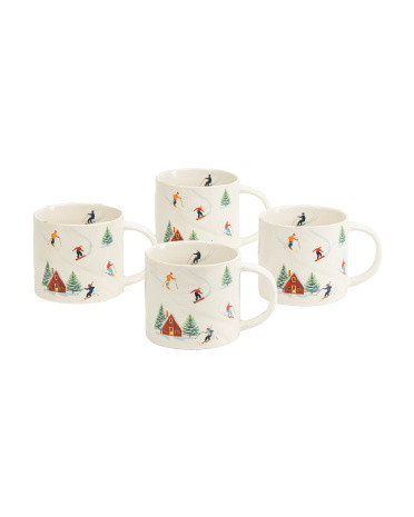 Set Of 4 Skier Mugs | Drinkware | Marshalls | Marshalls