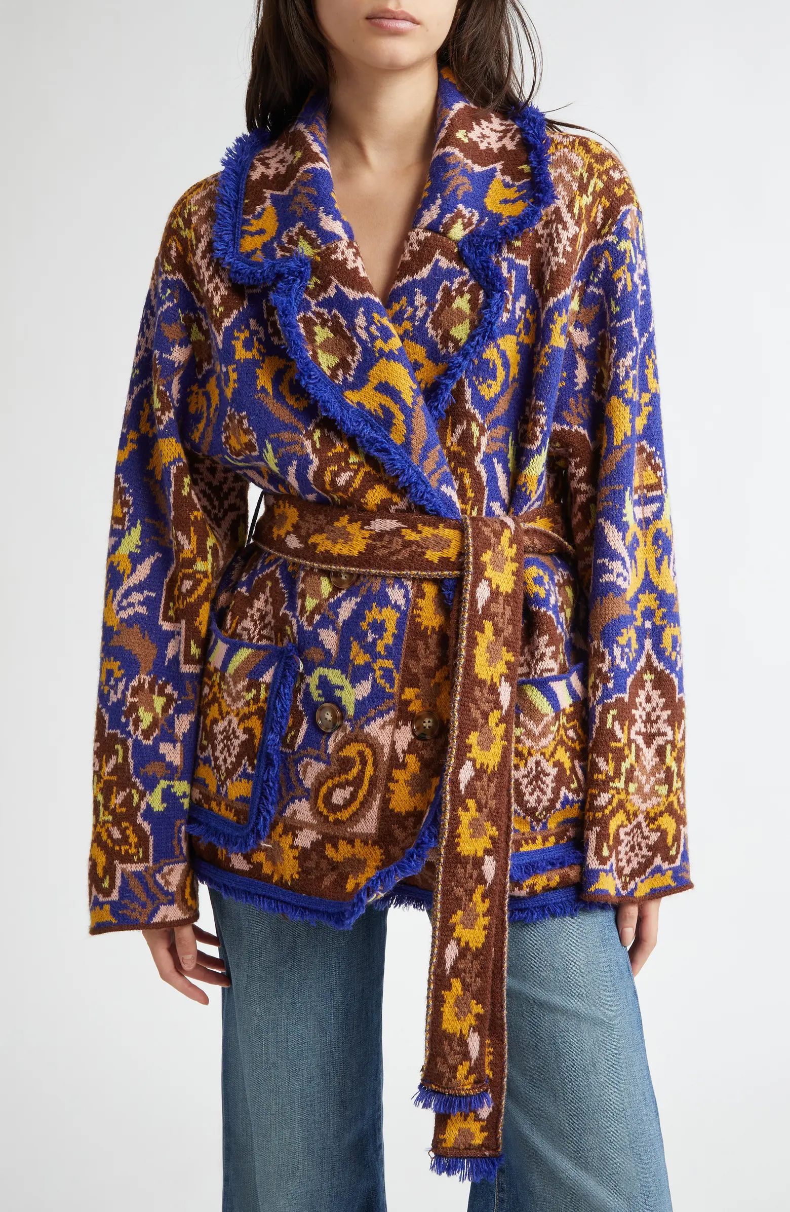 FARM Rio Glam Tapestry Knit Wrap Jacket | Nordstrom | Nordstrom