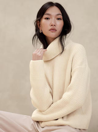 Ribbed Turtleneck Pullover | Banana Republic Factory