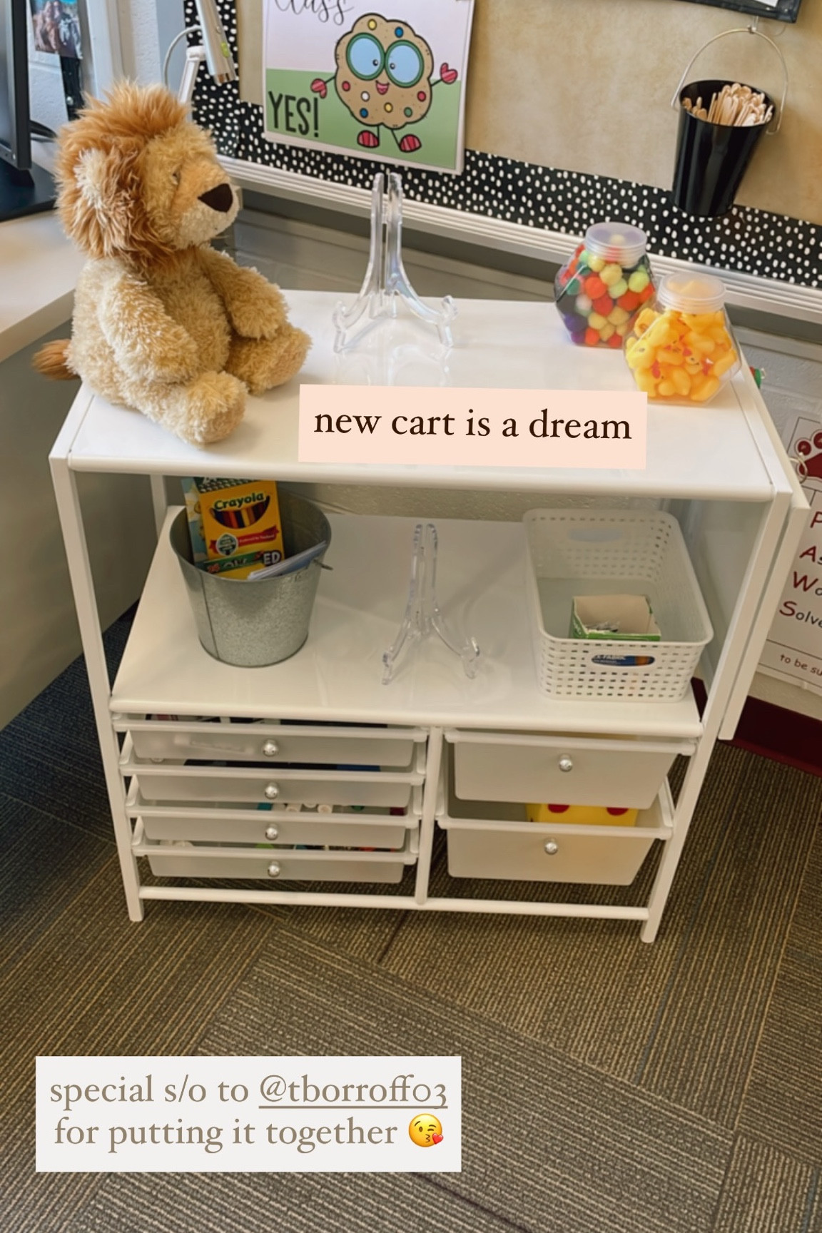 New favorite organization in my classroom 

Classroom organization 
Classroom cart 
Classroom rolling cart 
Back to school 

#LTKHome #LTKFindsUnder100