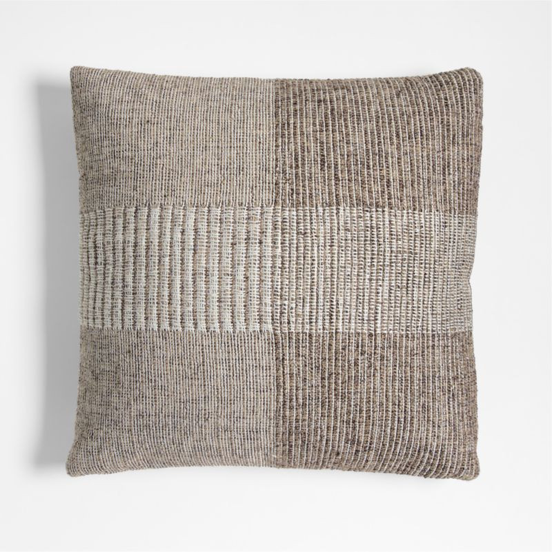 Textured Woven Stripes 20x20 Deep Brown Indoor/Outdoor Throw Pillow + Reviews | Crate & Barrel | Crate & Barrel