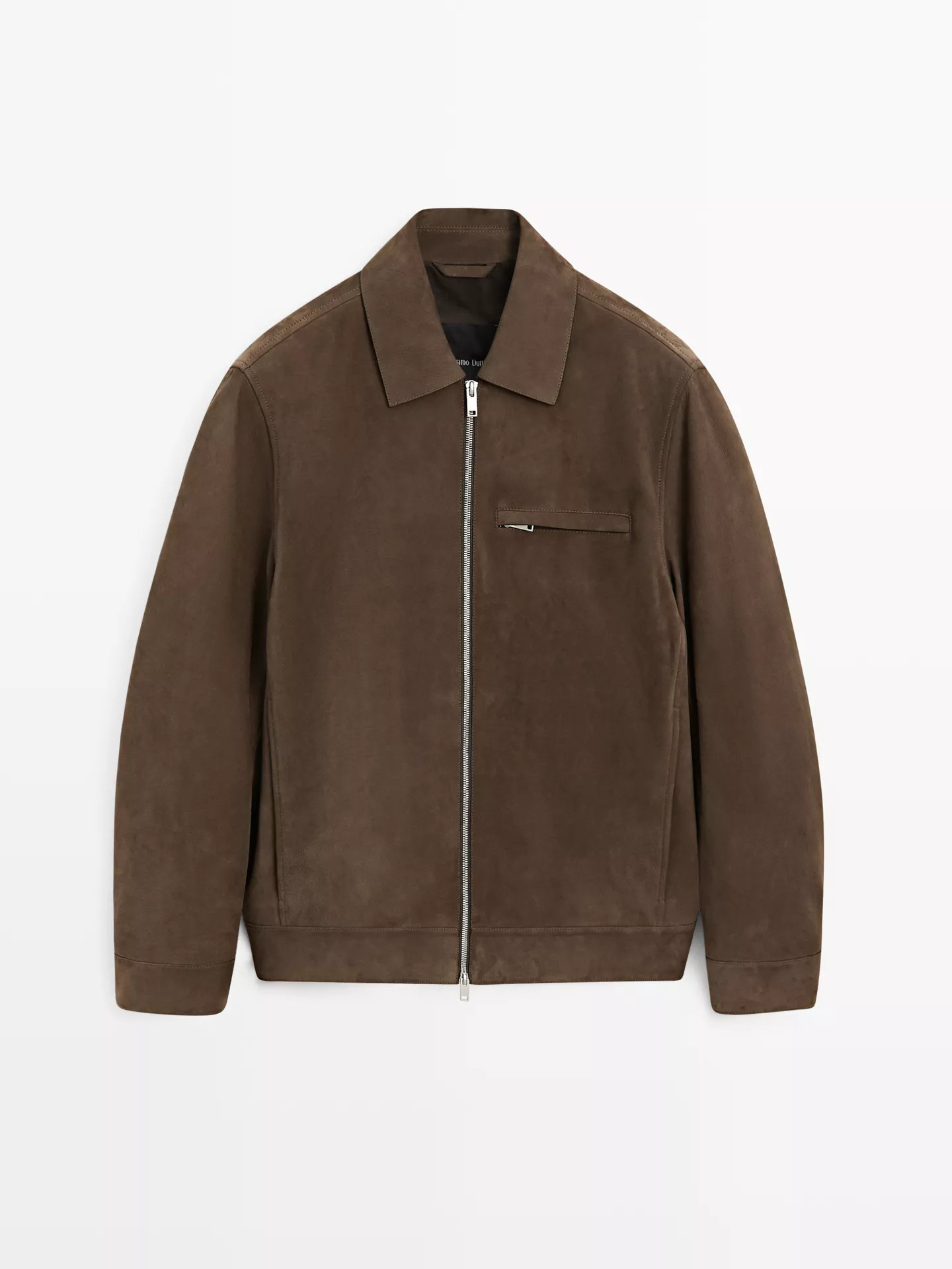 Veste courte en cuir effet daim | Massimo Dutti FR