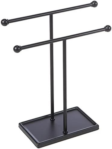 Amazon Basics Double-T Hand Towel Holder and Accessories Jewelry Stand, Black | Amazon (US)