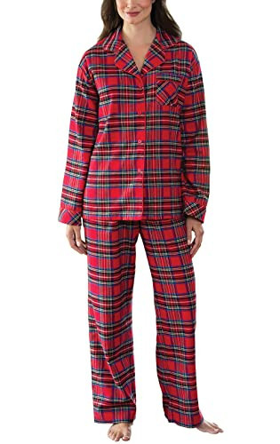 PajamaGram Womens Pajama Sets - Christmas Pajamas, Red, XS | Amazon (US)