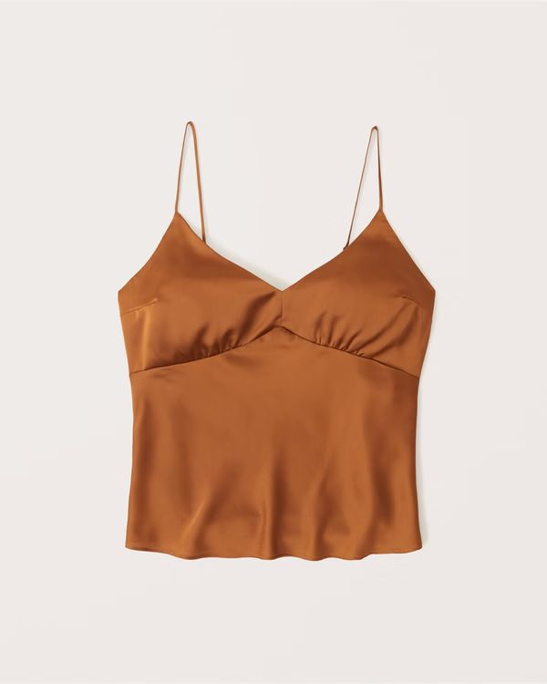 Satin V-Neck Cami | Abercrombie & Fitch (US)