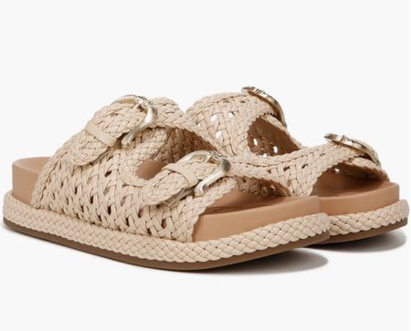 New rattan looking slide sandals for women 

#LTKshoecrush #LTKU #LTKswim