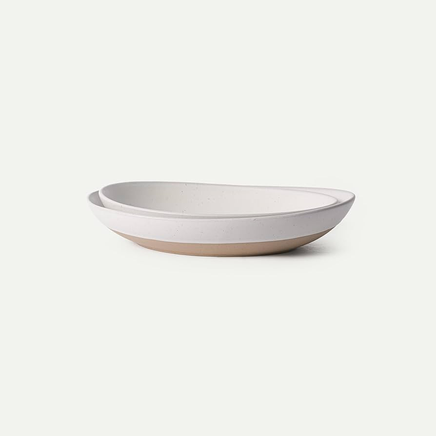 MORA Jumbo and Large Serving Dishes Set of 2, 13 inch and 12 inch Ceramic Pottery Oval Platters -... | Amazon (US)