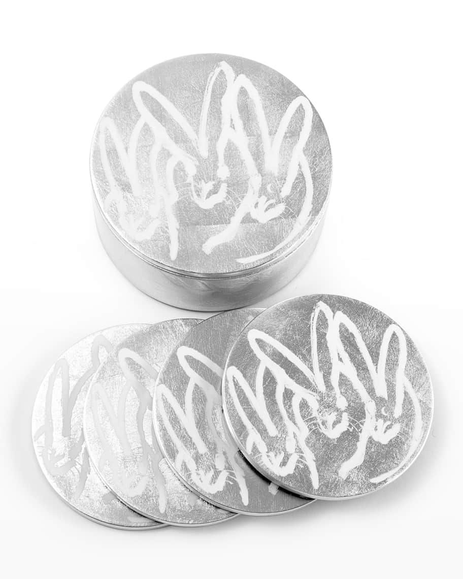 Silver Leaf Bunny Coaster Box - 4 Coasters | Neiman Marcus
