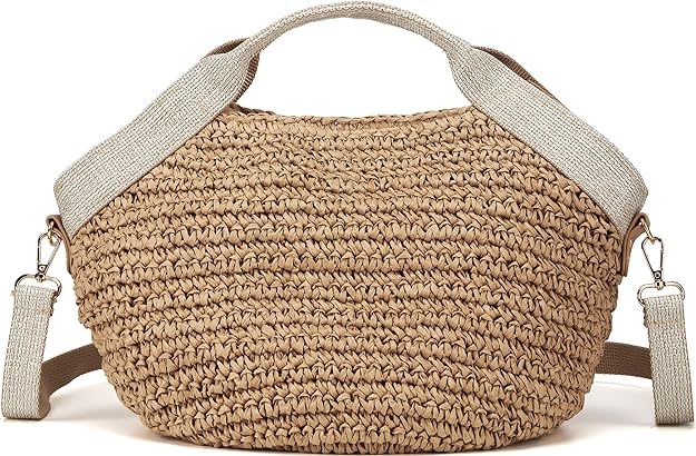 Wicker Purses for Women Beach Straw Bag Summer Rattan Clutch Purse Beach Crossbody Bags for Women | Amazon (US)