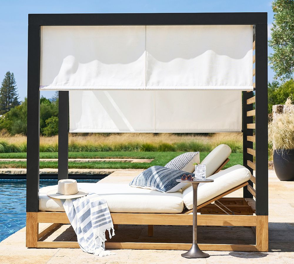 Malibu Metal & Teak Outdoor Daybed (81") | Pottery Barn (US)