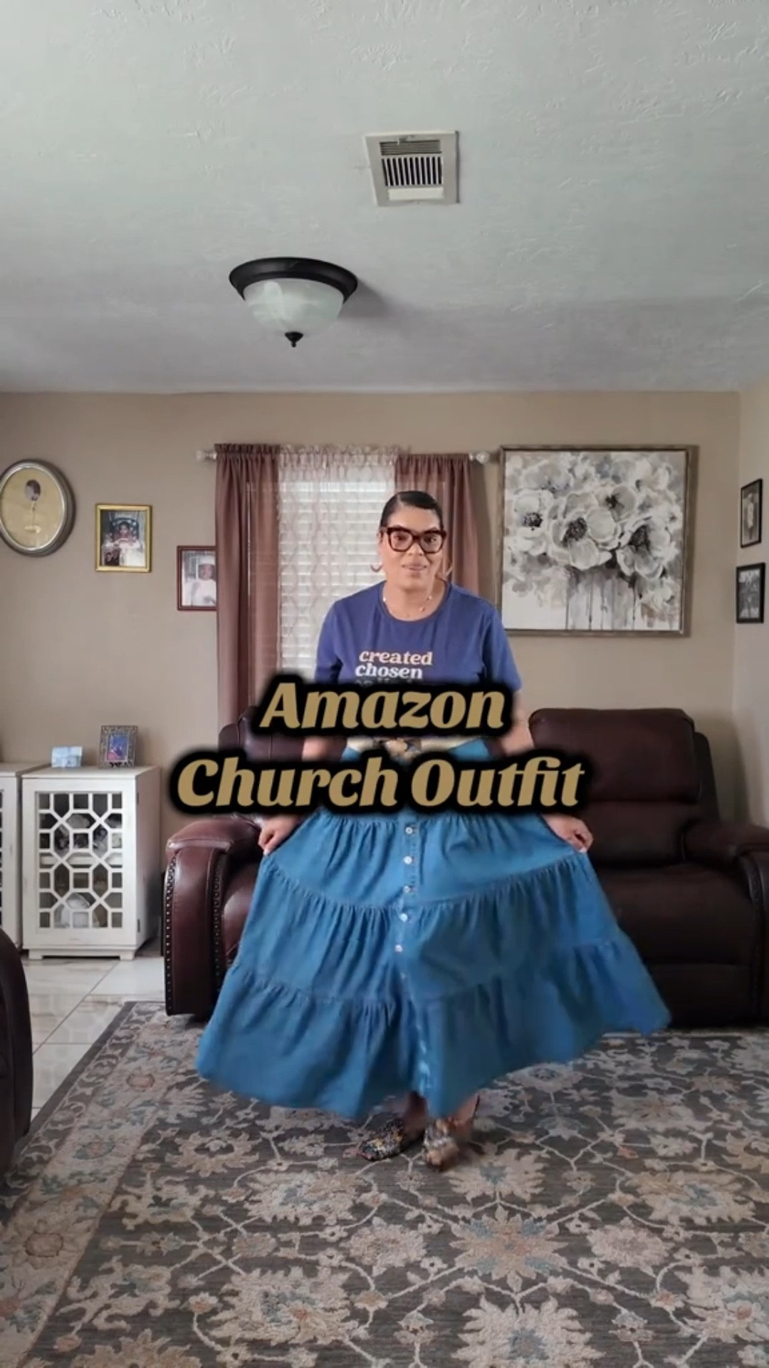 ✨ Created. Chosen. Called. Daughter of the King. ✨
I’m loving this simple, faith-filled tee paired with a tiered denim maxi skirt and a statement belt all from @Amazon comfy, modest, and effortlessly chic. Perfect for errands, coffee runs, or Sunday service style. 
Everything is linked in my LTK — shop the look link in my bio!
#FaithFashion #ModestStyle #LTKFinds #LTKUnder50 #LifeWithLela