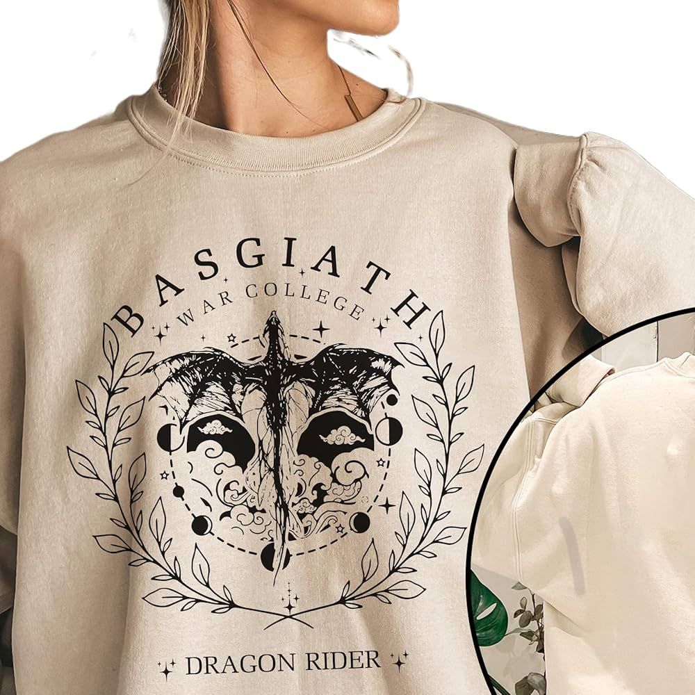 Fourth Wing Double-Sided Sweatshirt, Rebecca Yoros, Basgiath War College Sweatshirt, Fourth Wing ... | Amazon (US)
