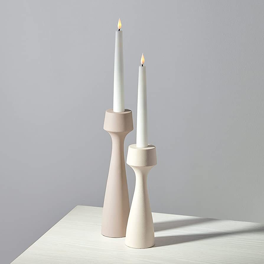 Tall Modern Candle Holders for Taper Candlesticks - Set of 2, Chic Matte Finish, 7 and 9 Inch Tal... | Amazon (US)
